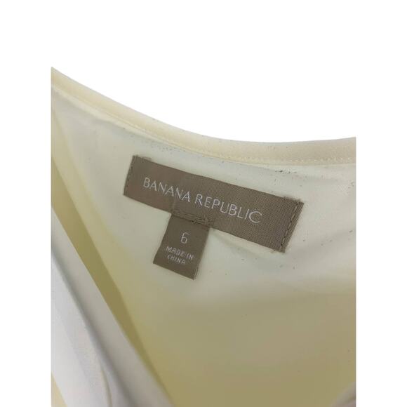 Banana Republic Top Women's Size 6 Cream Mesh Trimmed Cami Top *FLAW - Picture 3 of 5